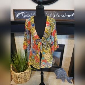 CAbi - Floral Kimono Cardigan